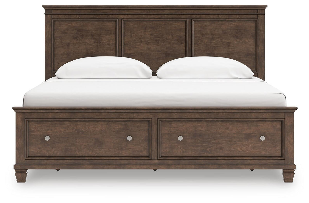 Danabrin King Panel Storage Bed, Dresser and Mirror