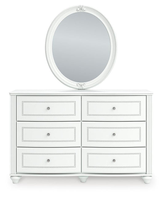 Maylilly Full Upholstered Panel Storage Bed, Dresser and Mirror
