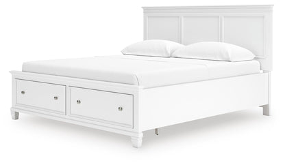 Fortman California King Panel Storage Bed, Dresser and Mirror