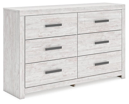 Cayboni Full Panel Bed with Mirrored Dresser