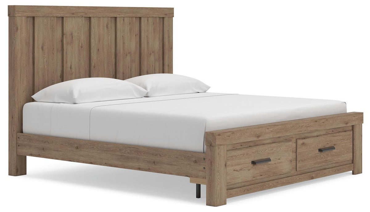 Garistyn King Panel Storage Bed, Dresser and Mirror