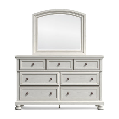 Robbinsdale California King Sleigh Bed with Storage with Mirrored Dresser