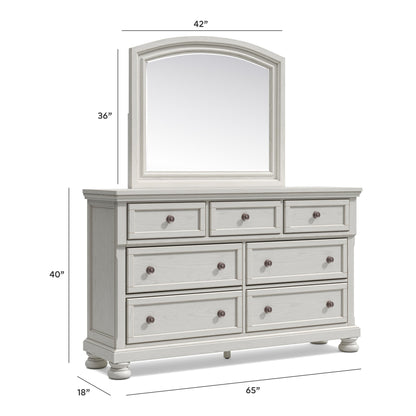 Robbinsdale California King Sleigh Bed with Storage with Mirrored Dresser