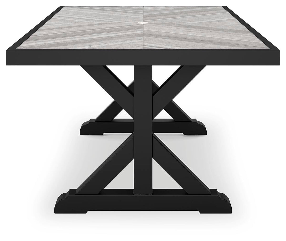 Beachcroft RECT Dining Table w/UMB OPT