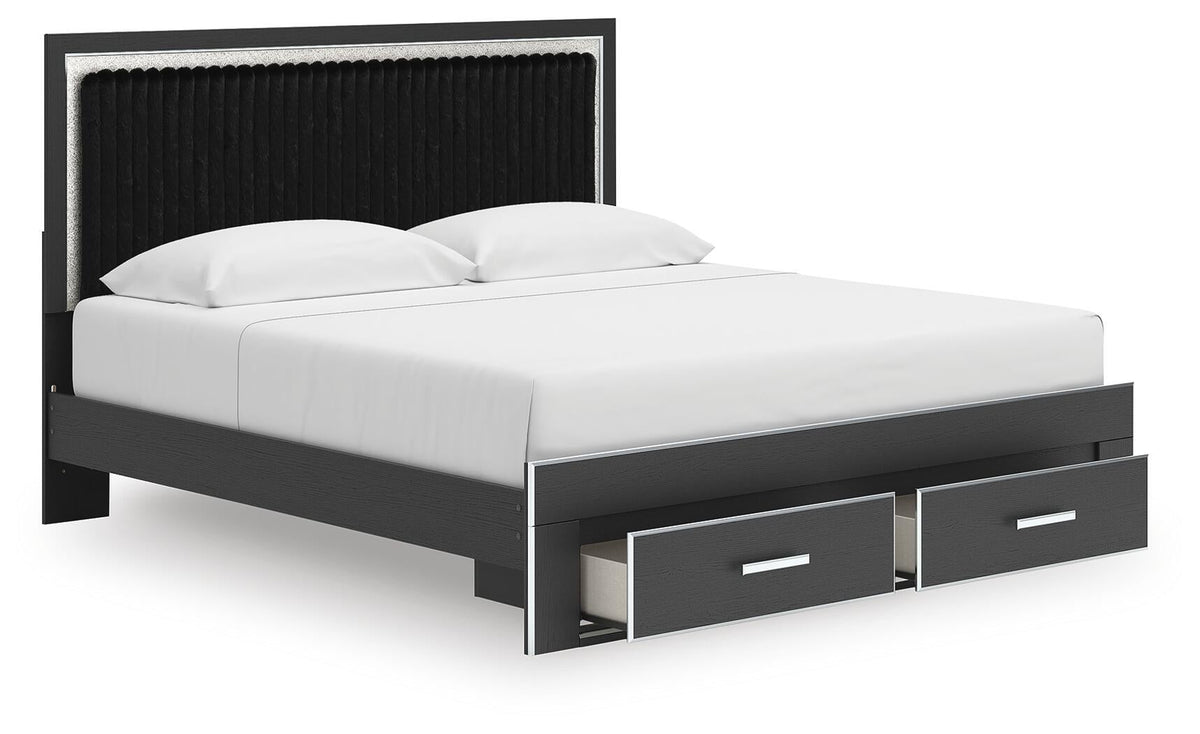 Zuraleus King Upholstered Panel Storage Bed